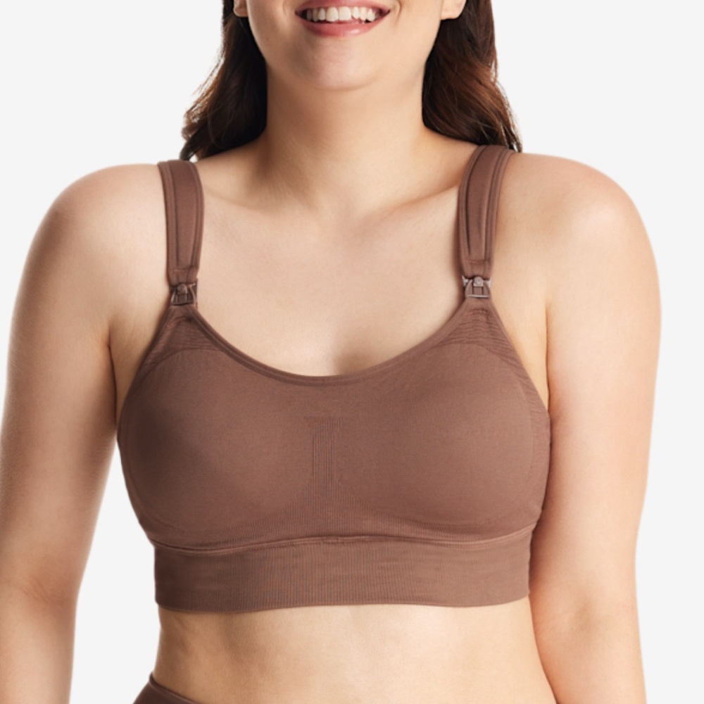 Momcozy all in one super flexible pumping bra Size XL Color Chocolate